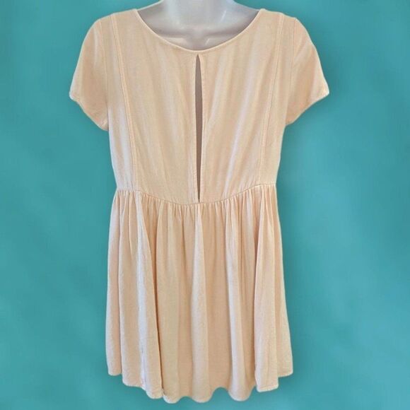Talula Peach Empire Waist Short Sleeve Babydoll Tunic Dress Top Womens Small - Picture 3 of 9